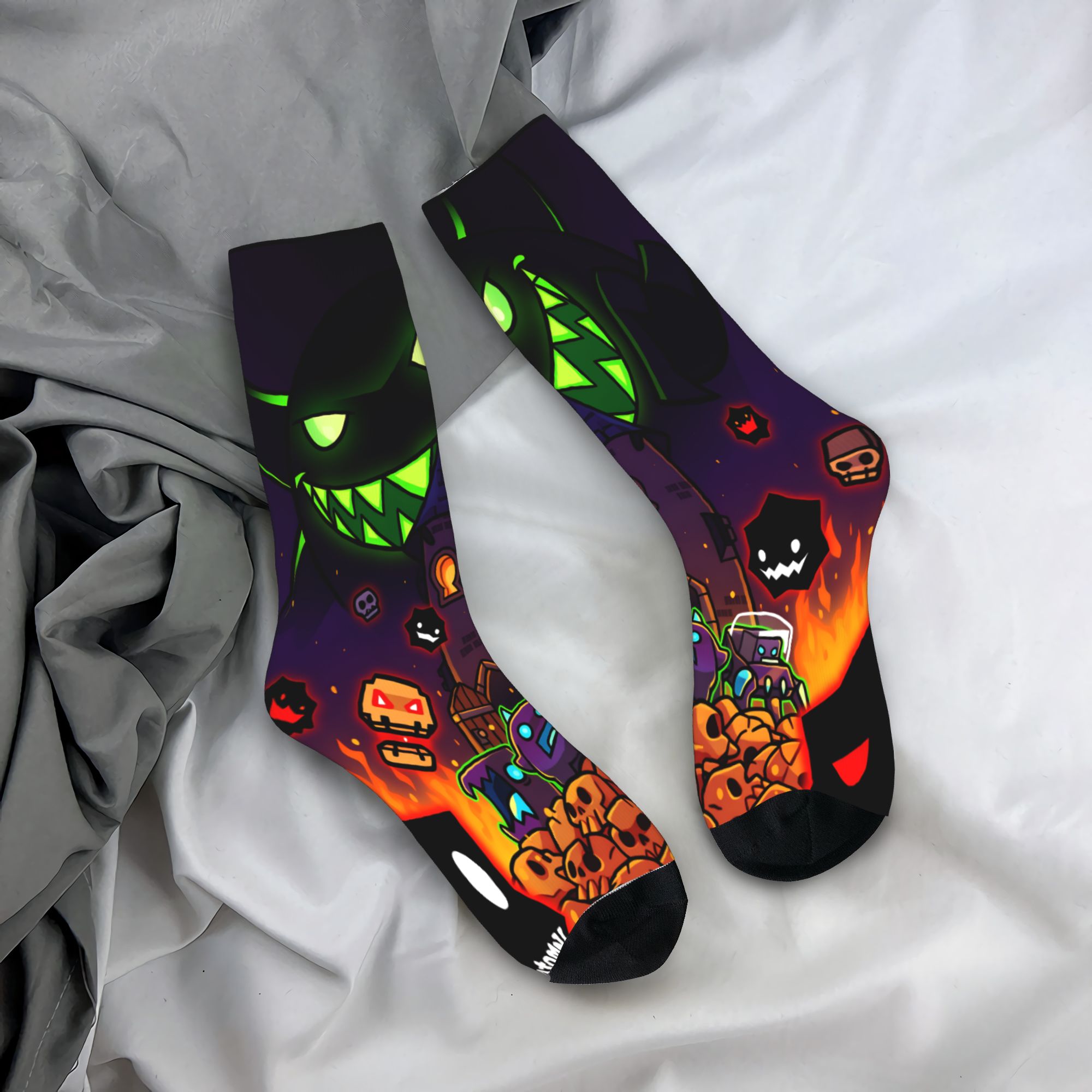 Gaming Accessories Gift Ideas - Geometri Oyun Desenli Çoraplar Komik Çoraplar