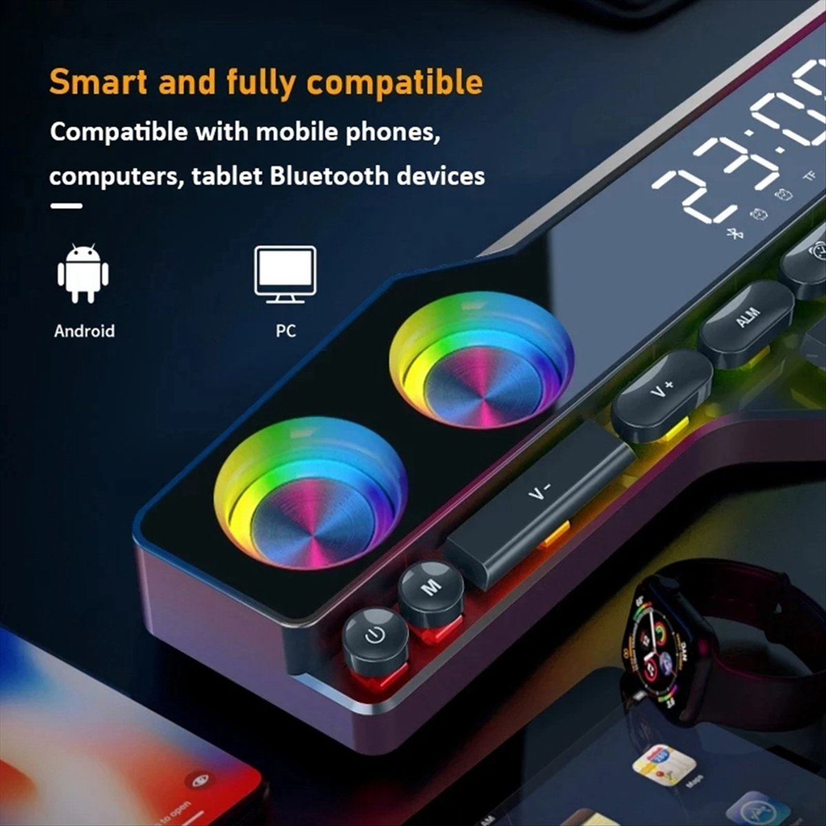 Gaming Accessories Led - DTC5 V18 Göz Kamaştırıcı Renkli Hoparlörler
