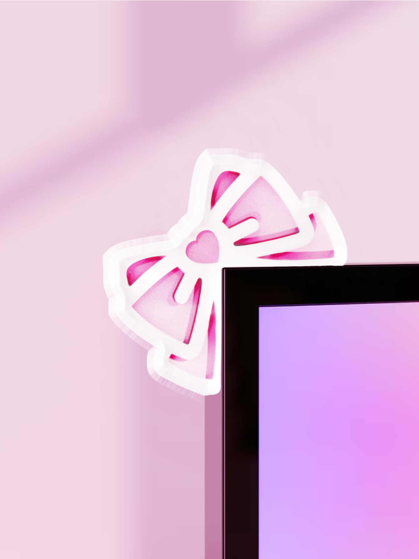 Gaming Accessories Kawaii - Kawaii Fiyonk Monitör Süsü Pembe Akrilik