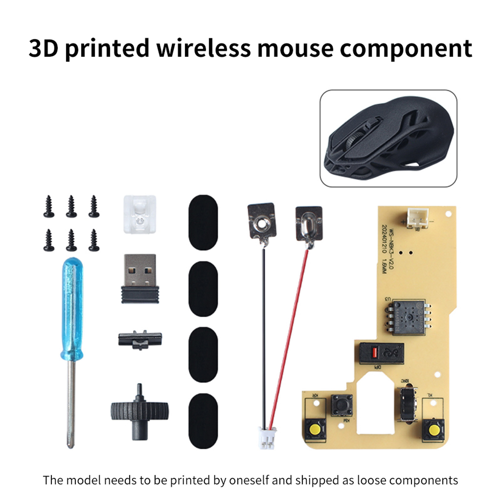 1 takım DIY Kablosuz Fare Yazd - Gaming Hardware And Accessories incelemesi ve fiyatı